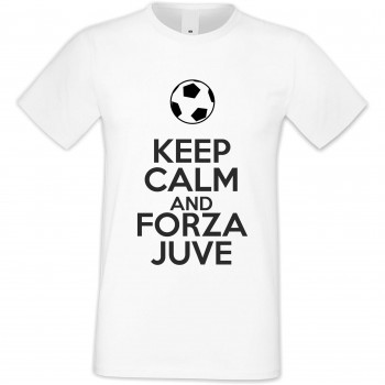 Мъжка бяла тениска KEEP CALM and FORZA JUVE Мъжка бяла тениска KEEP CALM and FORZA JUVE