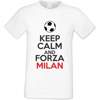 Мъжка бяла тениска KEEP CALM and FORZA MILAN Мъжка бяла тениска KEEP CALM and FORZA MILAN