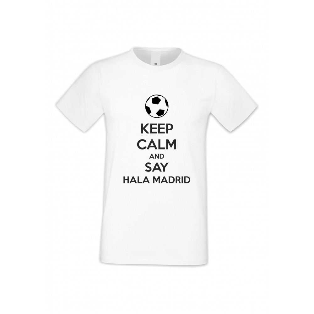 Мъжка бяла тениска KEEP CALM and SAY HALA MADRID Мъжка бяла тениска KEEP CALM and SAY HALA MADRID