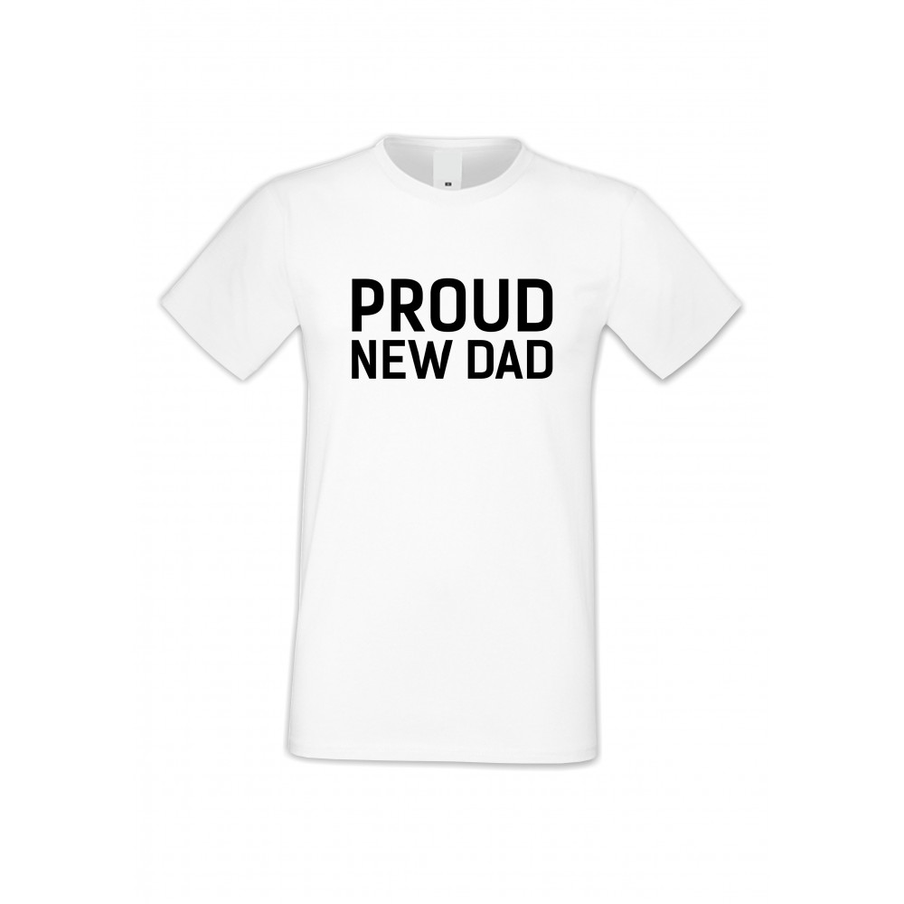 Мъжка бяла тениска Proud new dad Мъжка бяла тениска Proud new dad