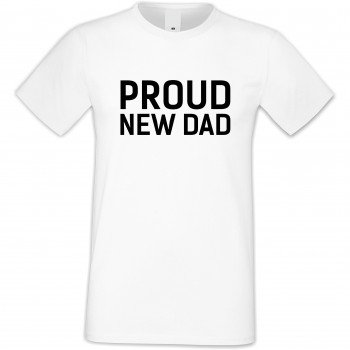 Мъжка бяла тениска Proud new dad Мъжка бяла тениска Proud new dad