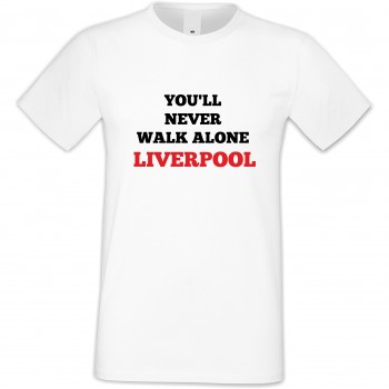 Мъжка бяла тениска You Will Never Walk Alone Liverpool Мъжка бяла тениска You Will Never Walk Alone Liverpool