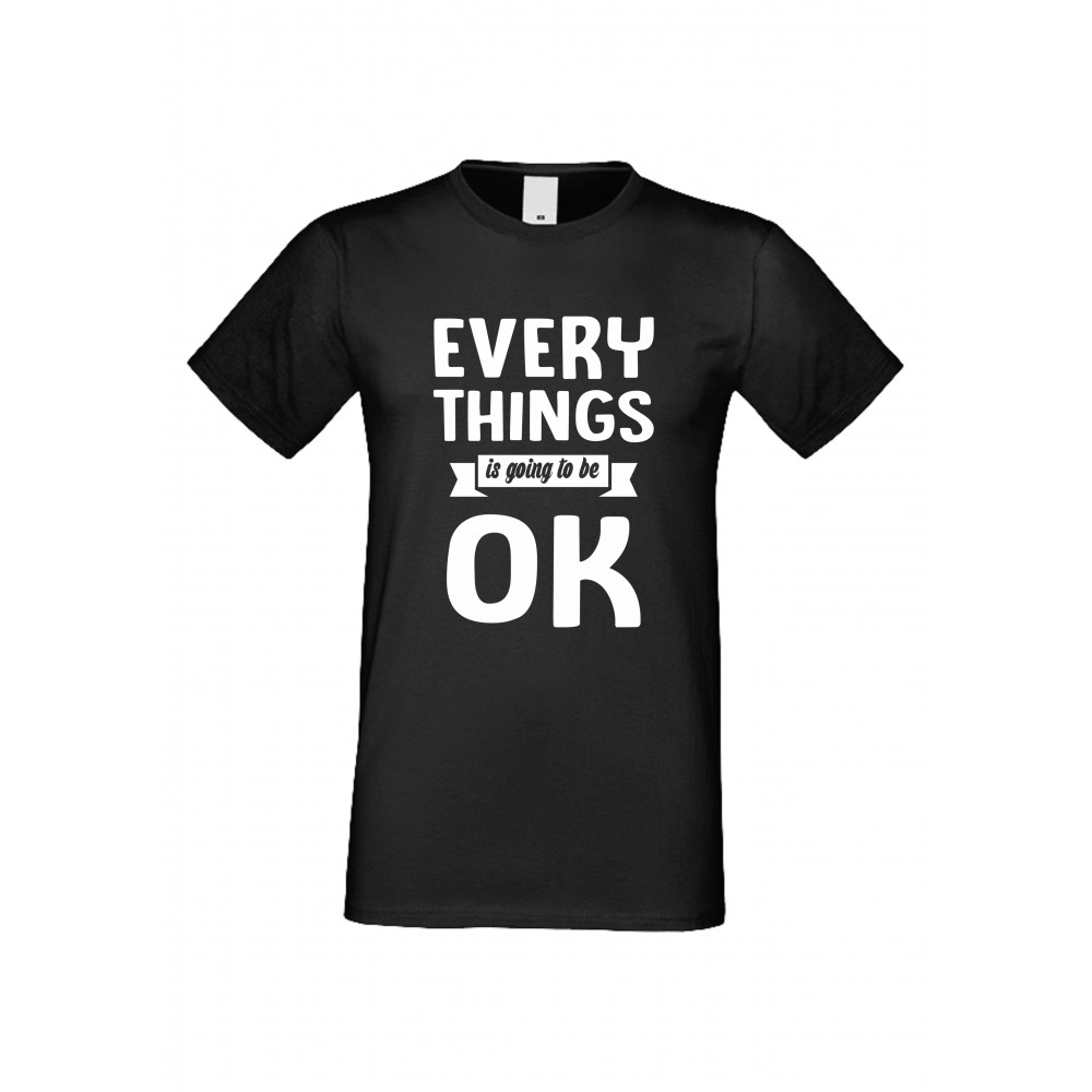 Мъжка тениска Everything is ok черна