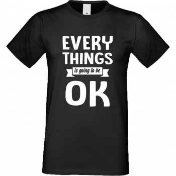 Мъжка тениска Everything is ok черна Мъжка тениска Everything is ok черна
