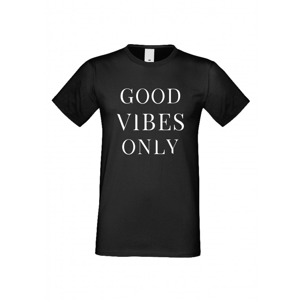 Мъжка тениска Good vibes only 2 черна