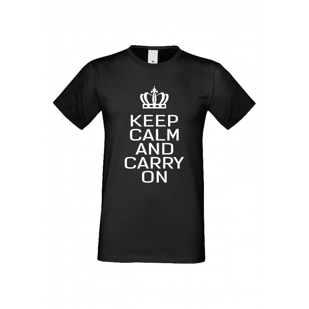 Мъжка тениска Keep calm and carry on черна Мъжка тениска Keep calm and carry on черна