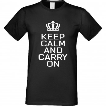 Мъжка тениска Keep calm and carry on черна