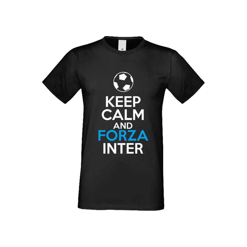 Мъжка тениска KEEP CALM and FORZA INTER черна Мъжка тениска KEEP CALM and FORZA INTER черна