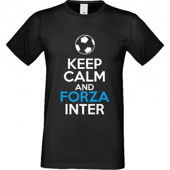 Мъжка тениска KEEP CALM and FORZA INTER черна Мъжка тениска KEEP CALM and FORZA INTER черна