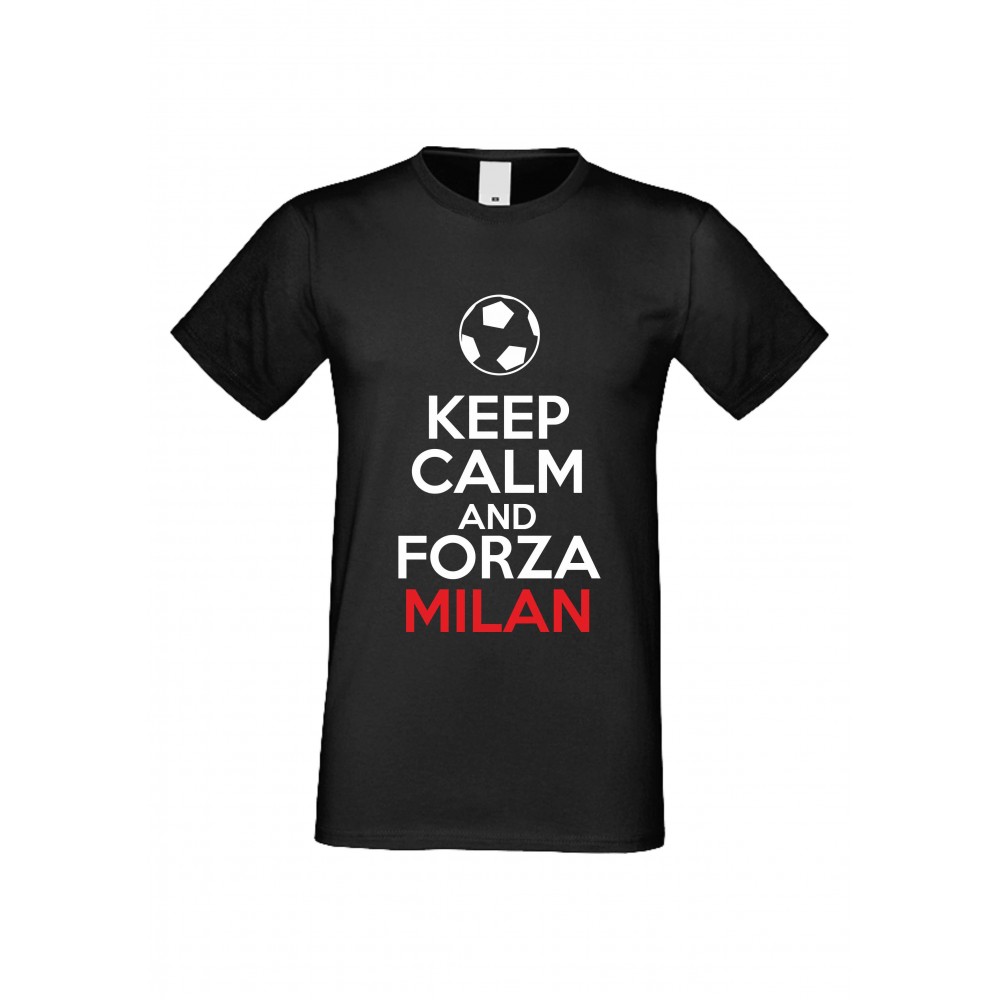 Мъжка тениска KEEP CALM and FORZA MILAN черна