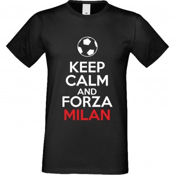 Мъжка тениска KEEP CALM and FORZA MILAN черна