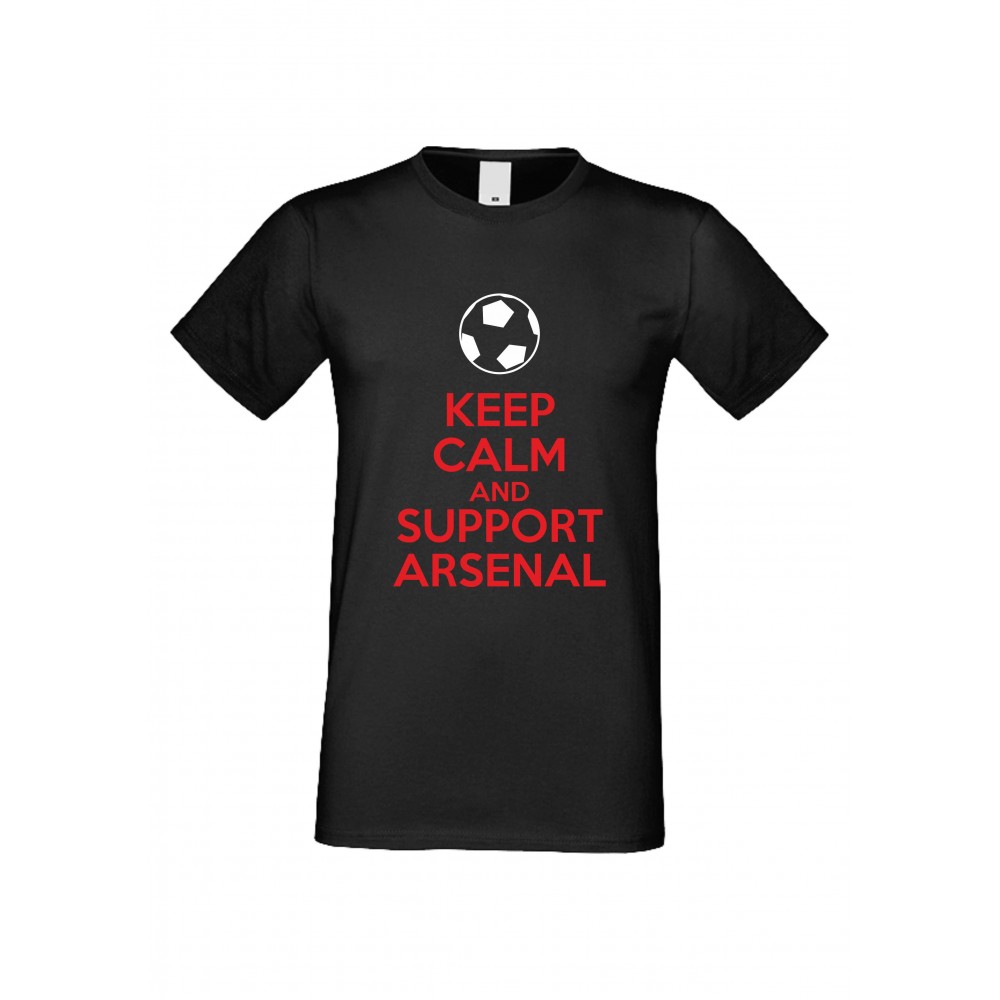 Мъжка тениска KEEP CALM and SUPPORT ARSENAL черна Мъжка тениска KEEP CALM and SUPPORT ARSENAL черна
