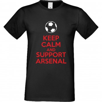Мъжка тениска KEEP CALM and SUPPORT ARSENAL черна