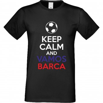 Мъжка тениска KEEP CALM and VAMOS BARCA черна Мъжка тениска KEEP CALM and VAMOS BARCA черна