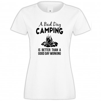 Дамска бяла тениска Bad Day Camping Дамска бяла тениска Bad Day Camping