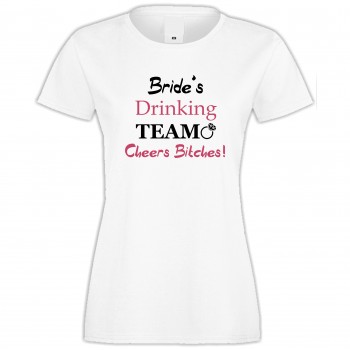 Дамска бяла тениска Bride's Drinking Team Дамска бяла тениска Bride's Drinking Team