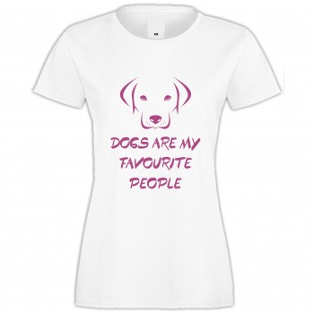 Дамска бяла тениска Dogs are my Favourite People 2 Дамска бяла тениска Dogs are my Favourite People 2