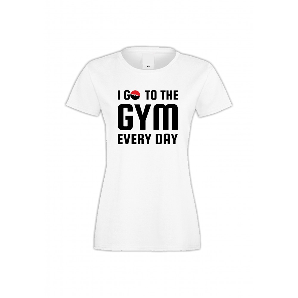 Дамска бяла тениска I Go To the Gym 