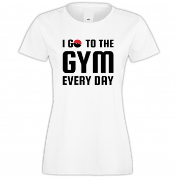 Дамска бяла тениска I Go To the Gym Дамска бяла тениска I Go To the Gym
