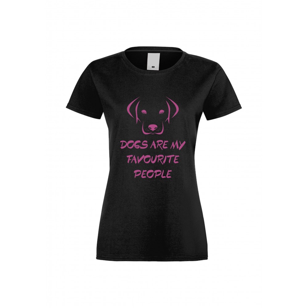 Дамска тениска Dogs are my Favourite People 2 черна