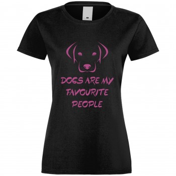 Дамска тениска Dogs are my Favourite People 2 черна Дамска тениска Dogs are my Favourite People 2 черна