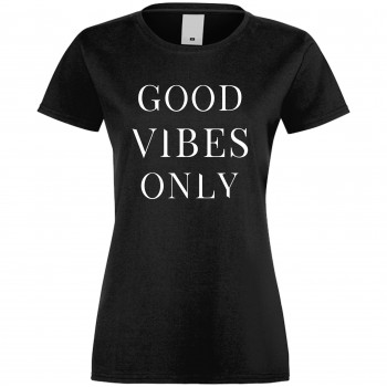 Дамска тениска Good vibes only 2 черна Дамска тениска Good vibes only 2 черна