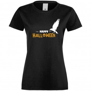 Дамска тениска Happy Halloween черна