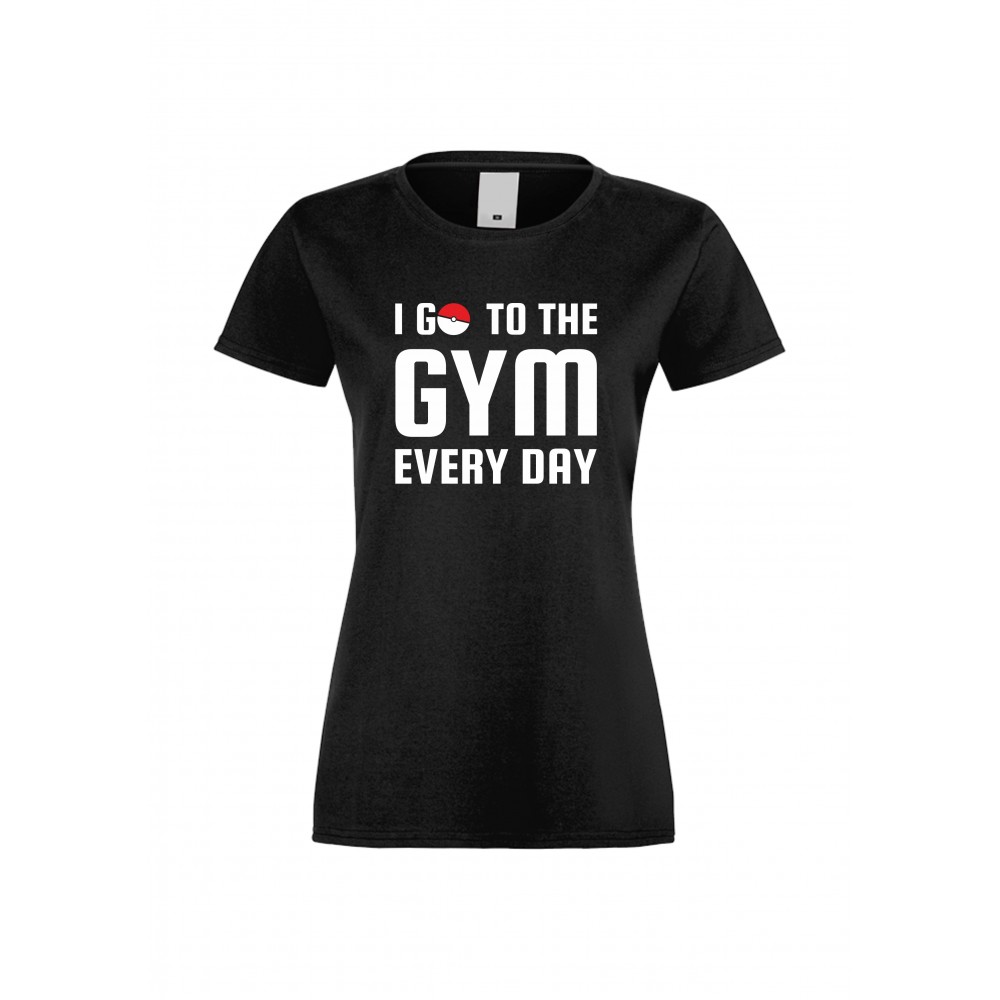 Дамска тениска I Go To the Gym черна