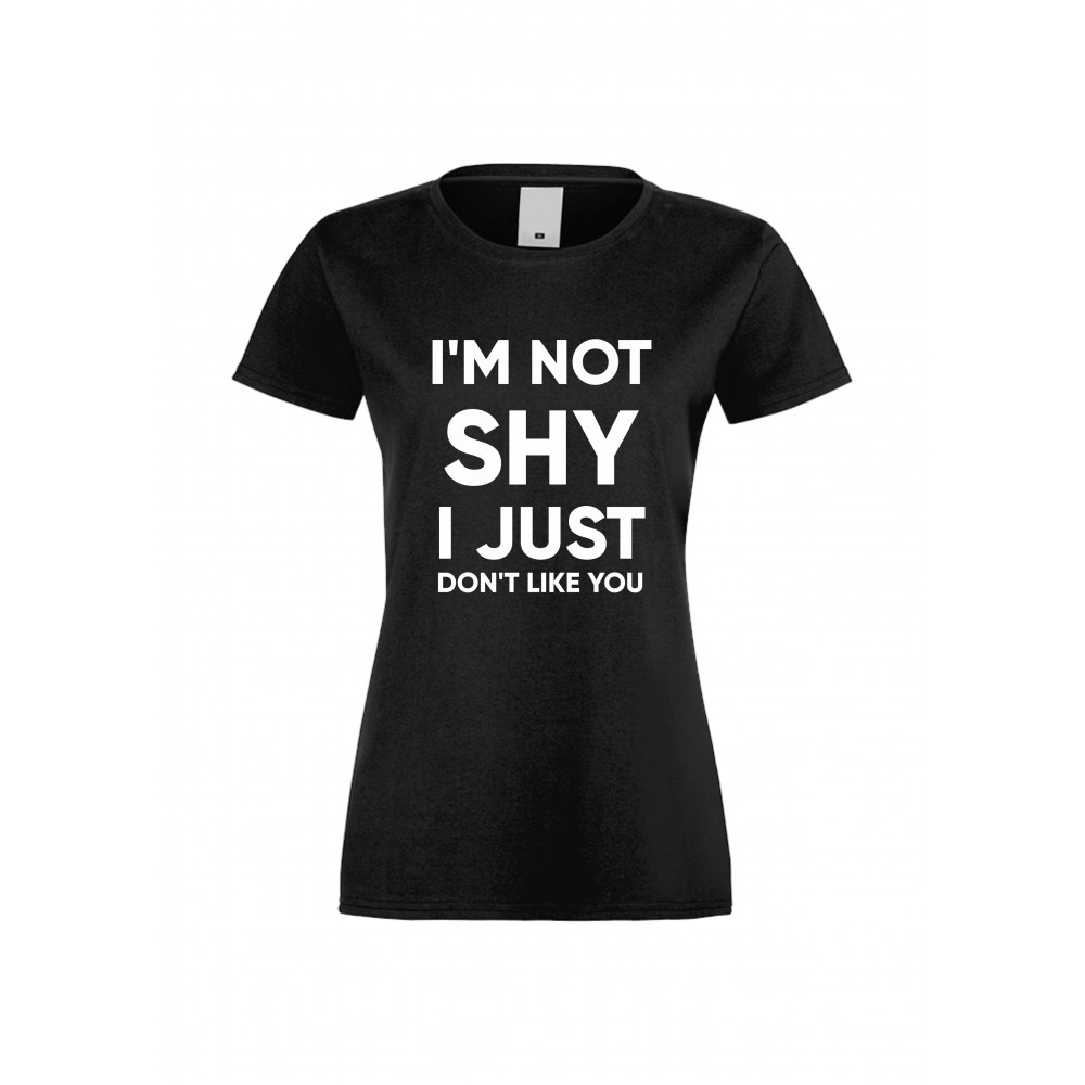 Дамска тениска I'm not shy черна Дамска тениска I'm not shy черна