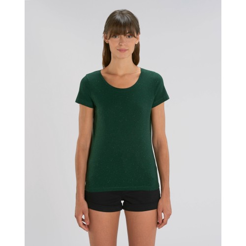 Дамска тениска от 100% органичен памук в тъмно-зален цвят Дамска тениска от 100% органичен памук в тъмно-зален цвят